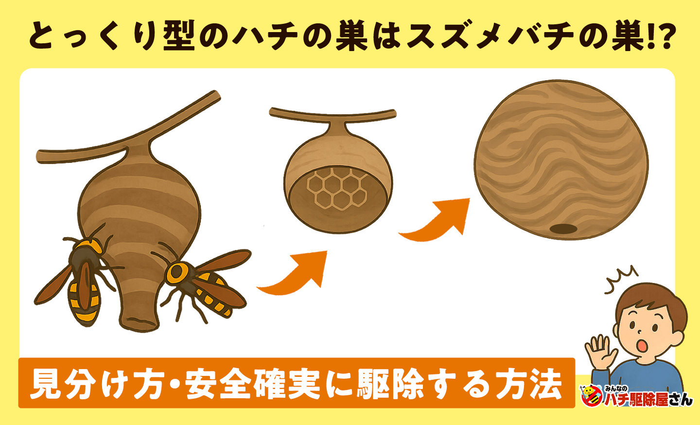 とっくり型のハチの巣はスズメバチの巣